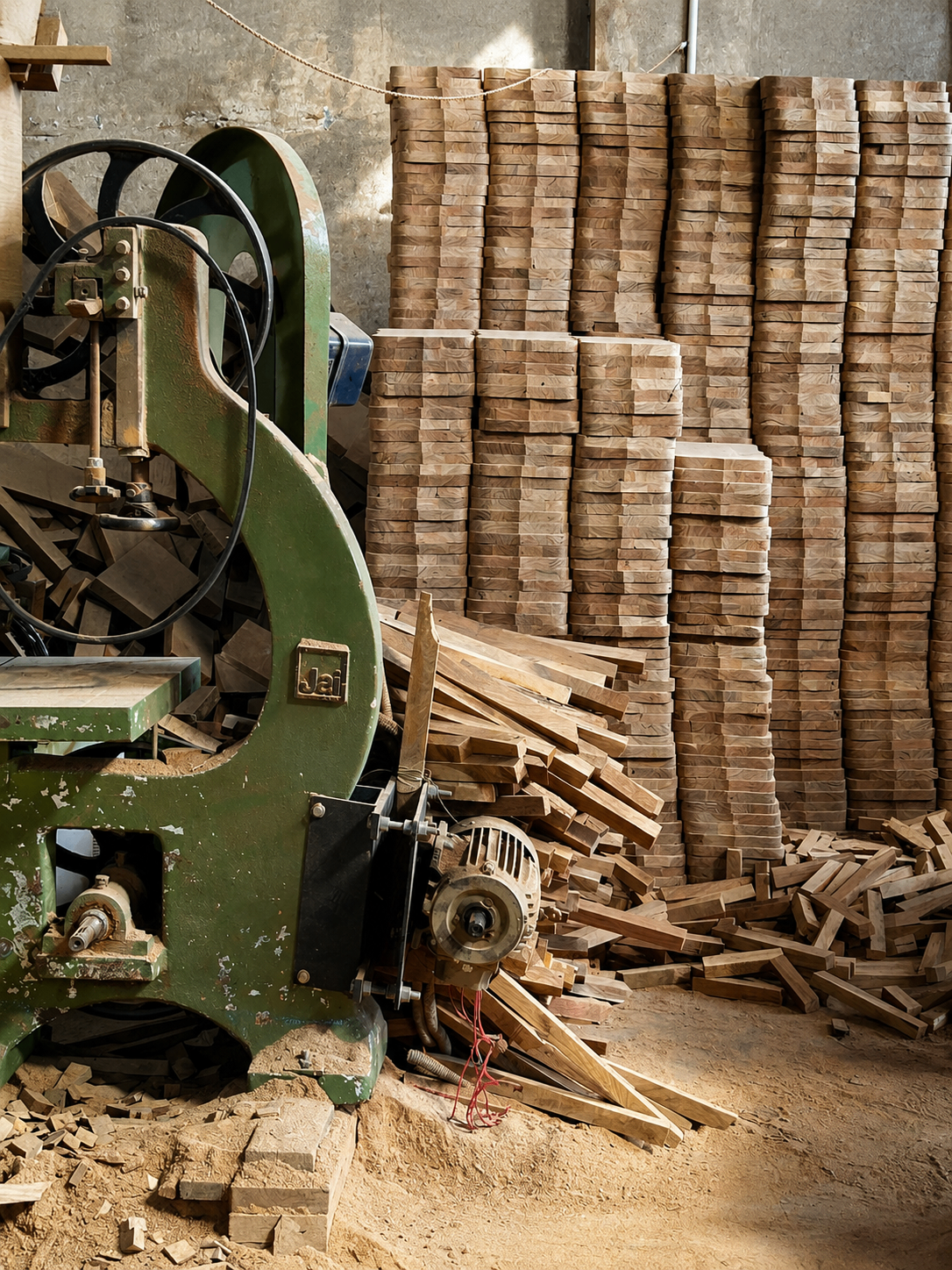 Machining section of the MM Decor facility preparing wooden components for an OEM order