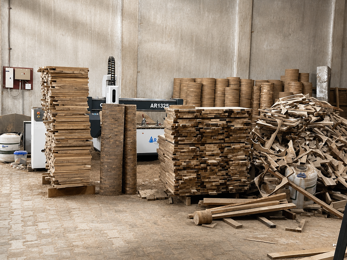 MM Decor stock preparation and cutting zone supporting OEM production