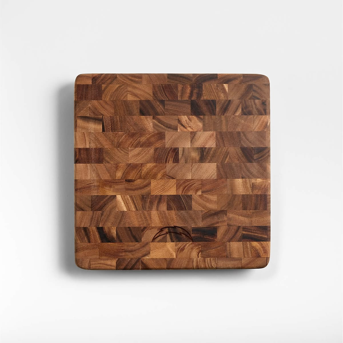End-grain acacia wood butcher block board