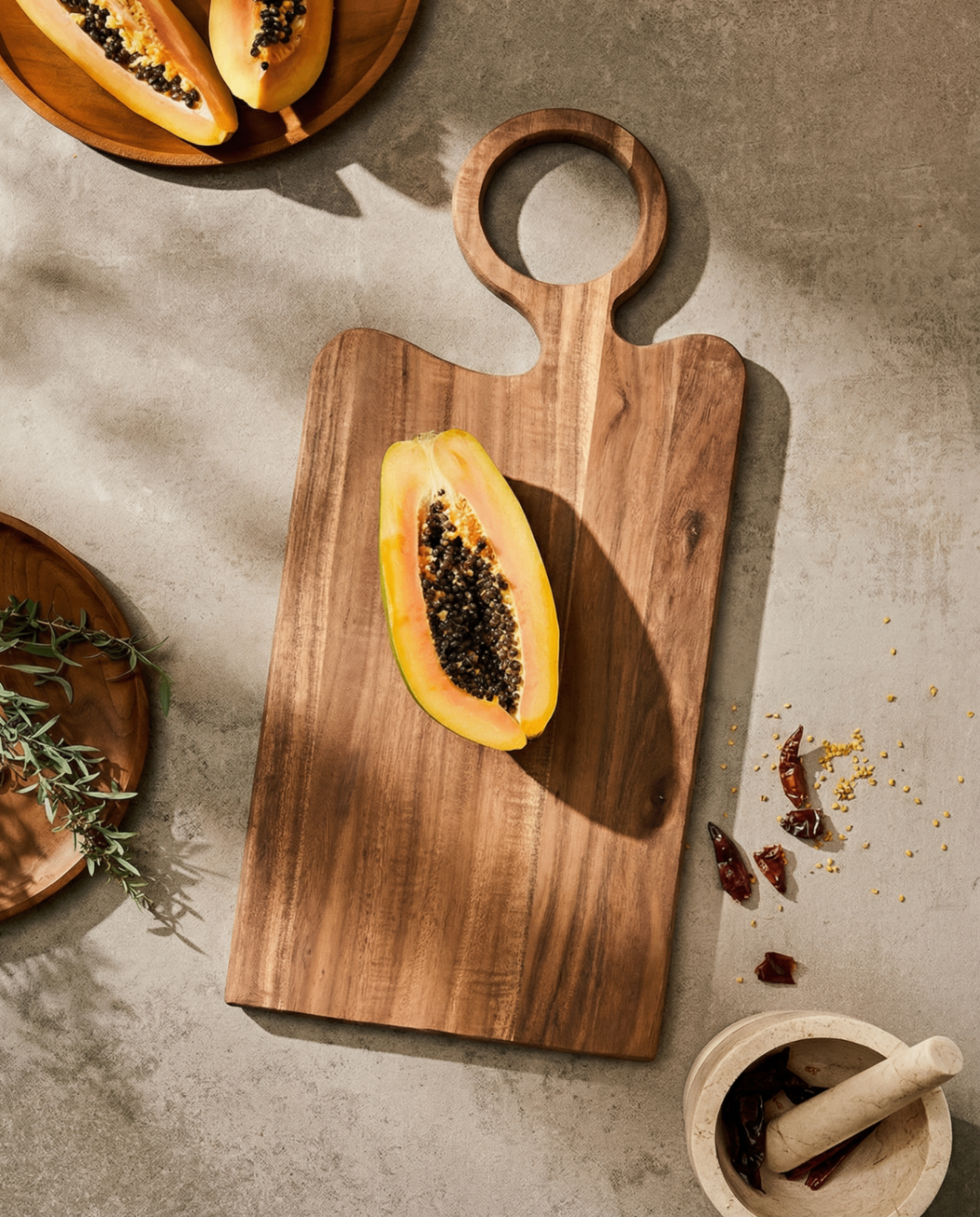 Wooden serving board